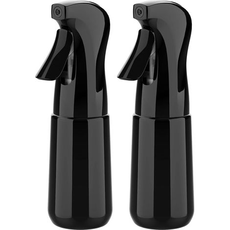 Pulvérisateur d’Eau 200 ml Noir – Brume Fine, Spray Réutilisable pour Cheveux, Plantes, Visage et Nettoyage, GE2003B-200B (Lot de 2) (1/3)