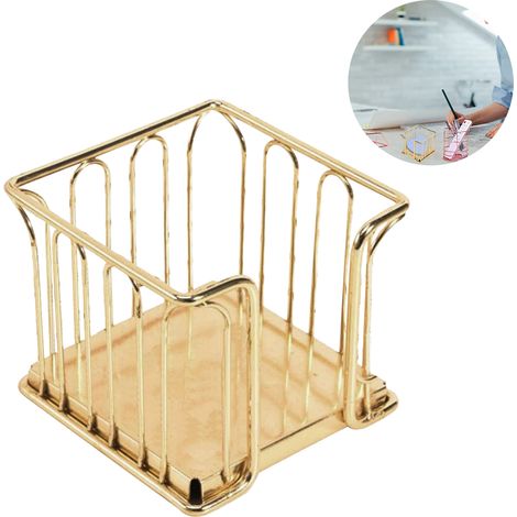 Boîte à notes, boîte à notes créative en métal, boîte à papeterie, panier de rangement pour bureau à domicile ou bureau, porte-stylo, organisateur décoratif (1/5)