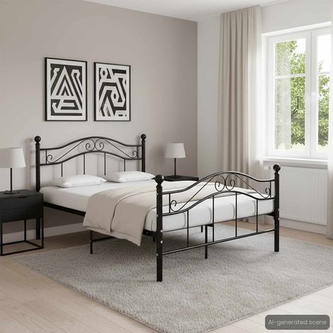 vidaXL Estructura de cama sin colchón metal negro 120x200 cm (1/5)