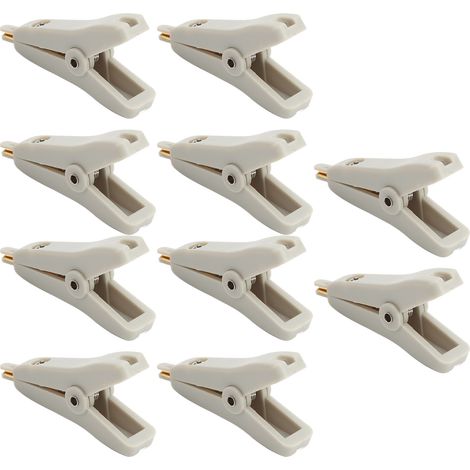 Lot de 10 connecteurs à pinces crocodiles en laiton plaqué or pour test positif et négatif, ouverture de 25 mm, J.60043 Gris (1/5)