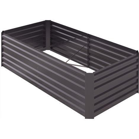 Carré potager rectangulaire en acier galvanisé 180x90x59 cm (1/5)