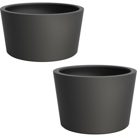 Adezz Conic mit Boden Pflanzgefäß Fiberglas Pflanzkübel Blumenkübel schwarz