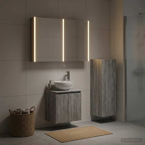 vidaXL Bathroom Furniture Set 4 pcs Grey Sonoma (1/5)