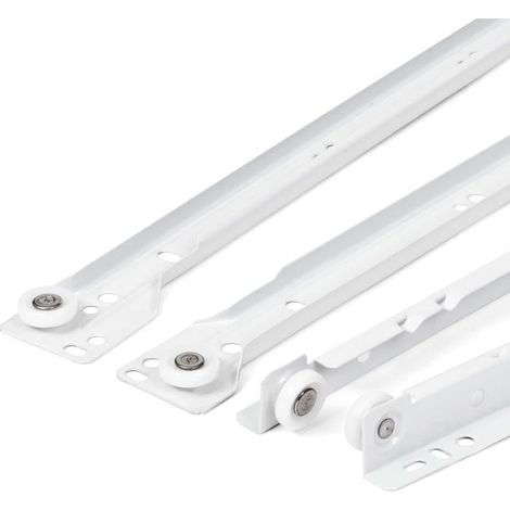 Glissières de tiroir 400 mm Lot de 2 (1 paire) Rails de tiroir coulissants, blancs (1/5)