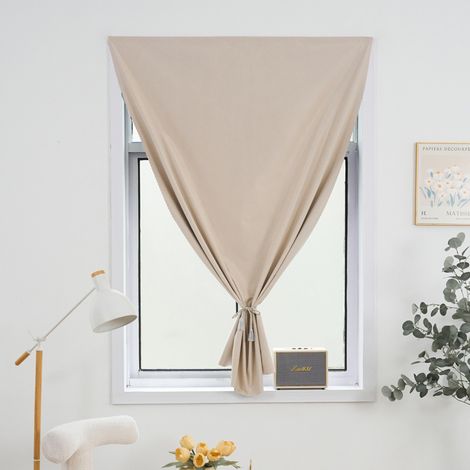 1 rideau occultant, rideau court,idéal pour les petites fenêtres, rideau magnétique occultant, rideau de chambre, rideau décoratif (Beige, 90 x 150 cm)