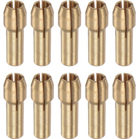 10pcs Laiton Pince 3mm Laiton Perceuse Mandrins Mini Électrique Broyeur Rapide Changement Perceuse Mandrin Bit Ensembles pour Rotatif Outils, 4,3 mm Tige Diamètre (1/5)