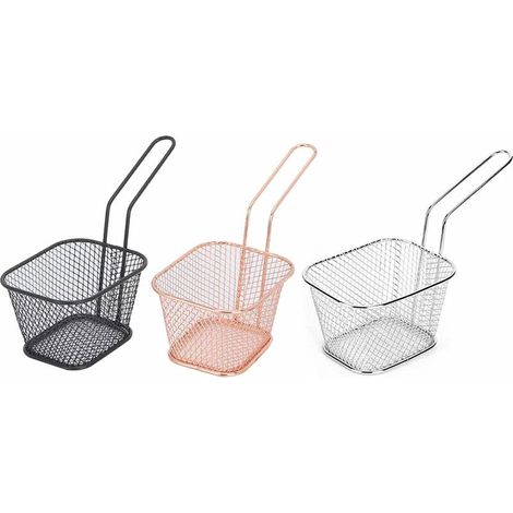 3 Piece Kitchen Frying Basket Fried Potato Frying Pan