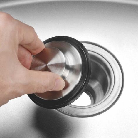 Bouchon Evier - Acier Inoxydable - Pour Couverture Evacuation Broyeur Cuisine - Diamètre 85 mm - 2 Pièces (1/5)