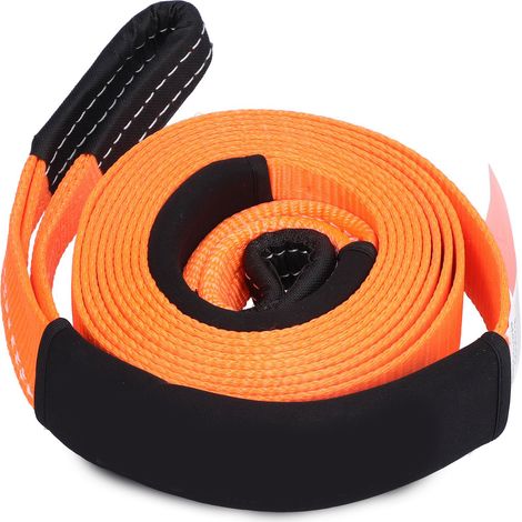 Offroad-Abschleppseil, Polyester, 5 Meter, 5 Tonnen Bruchlast, für Pkw und andere Fahrzeuge (orange) (1/5)