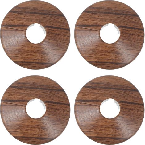 Lot de 4 plaques de finition rondes pour robinetterie murale, tuyau de plomberie pour tuyau d'eau de 15 mm, couleur marron clair, pour cuisine, salle de bain et toilettes (1/5)