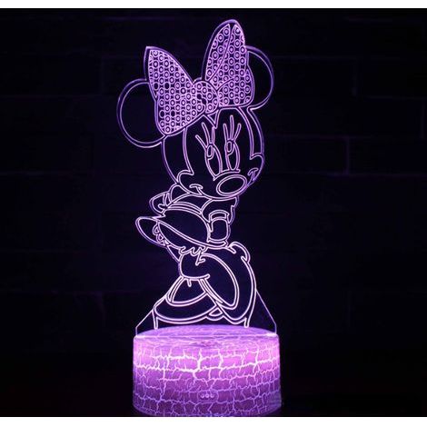 Veilleuse Lampe illusion Minnie Mouse 3D LED veilleuse avec contrôle tactile Cadeau de Noël d'anniversaire pour enfants [Classe énergétique A+++]-RAPANDA (1/4)