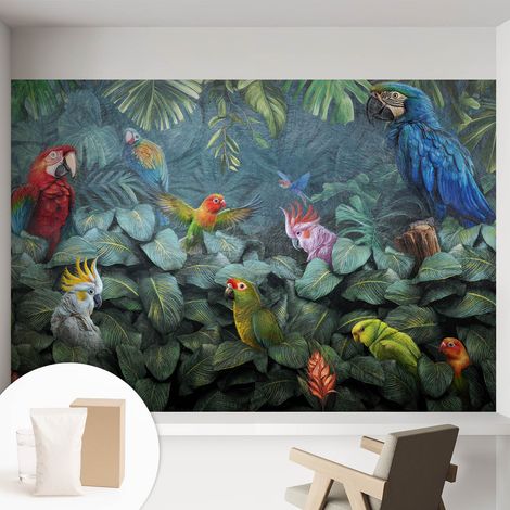Carta Da Parati Facile Da Installare - Vlies Per Arredamento Interno - Per Pareti - Stile Moderno - Con Colla Gratuita giungla esotica 152x104 cm (1/5)