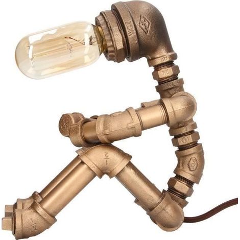 progrès-robot lampe industrielle Tuyau Robot Lampe Style Industriel Peinture Haute Température Rétro Robot Lampe Support E27 (1/4)