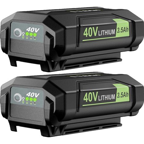 Batterie de remplacement pour outils électriques Ryobi 40V, 3500mAh Li-Ion, longue durée d'utilisation et rechargeable, légère, installation facile, 2Pack 3500mAh