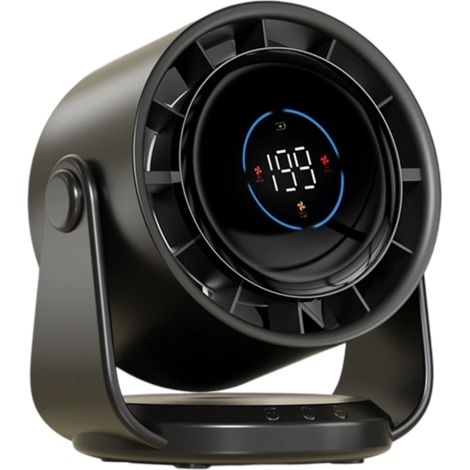 1 Ventilateur de bureau, Affichage numérique, Rechargeable USB, 100 vitesses, Portable, Maison Bureau Camping (1/5)