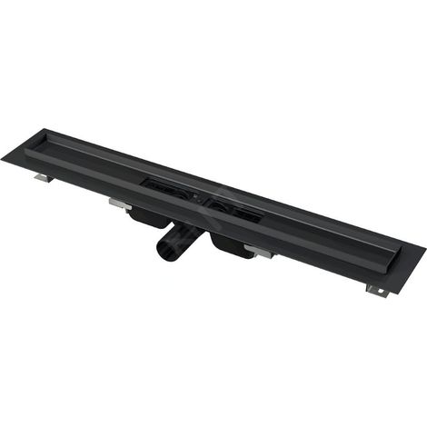 Alca - Bac à douche 55 cm, avec bord pour grille perforée, noir mat APZ101BLACK-550 (1/3)