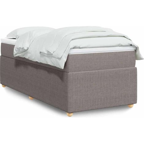 Boxspringbett mit Matratze Taupe 90x200 cm Stoff