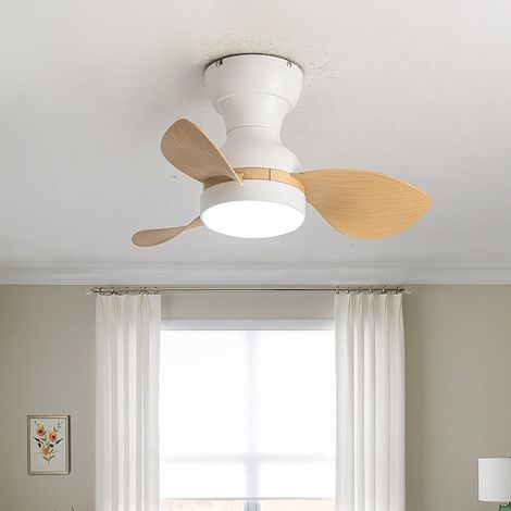 Ventilateur de plafond avec lumière, 3 températures de couleur, minuterie, 6 vitesses de ventilation, plafonnier avec télécommande (56 cm) (1/5)
