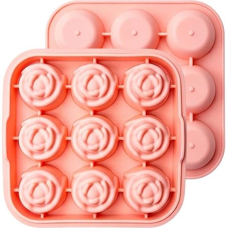 à glaçons en forme de rose pour congélateur, 9 cavités, démoulage (1/5)