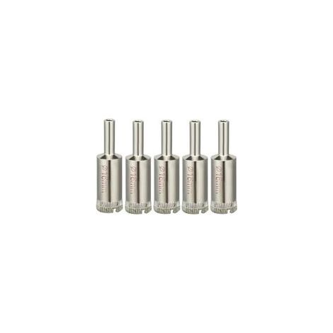 5 punte diamantate per carotaggio da 16 mm con rivestimento diamantato per vetro, piastrelle, ceramica, marmo, pietra e porcellana (1/4)