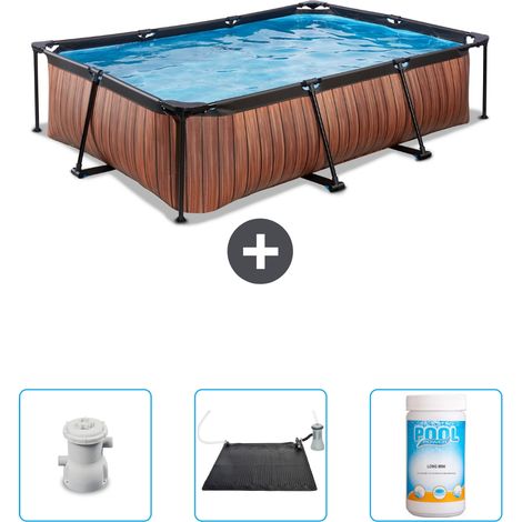 Exit-toys Piscina Exit Rettangolare - Effetto legno - 300x200x65 cm - 6-pezzi SCB80 (1/5)