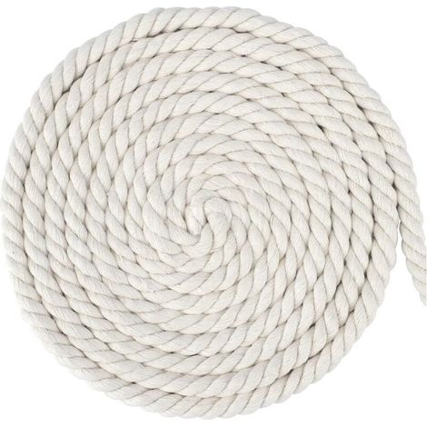 Cordon de macramé blanc 12 mm – 10 m, fil de macramé à faire soi-même, décoration murale style bohème (1/5)
