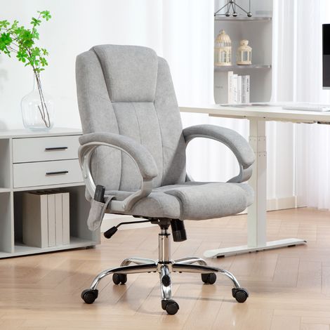 Fauteuil de Bureau Massant et Chauffant, Chaise de Bureau Ergonomique, Hauteur et Accoudoirs Réglables, Gris (1/5)