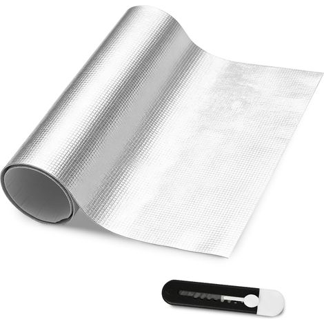 Barrière Thermique Aluminisée 60x200 cm,Isolante Autocollant Isolation Thermique en Feuille Aluminium,Natte de protection Thermique Aluminisée,Isolant Thermique Voiture,Isolation en Fibre de Verre (1/5)