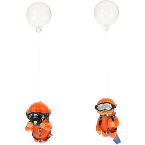 Deux adorables figurines flottantes de plongeurs de dessin animé, objets décoratifs pour aquarium (1/5)