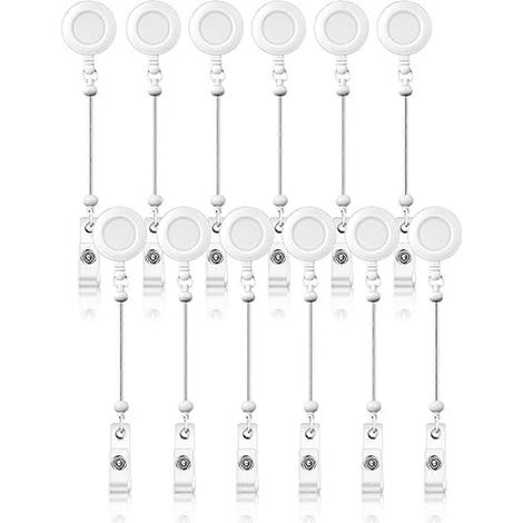 Kit de 12 pièces pour porte-badges à perles à faire soi-même, barre vierge blanche. (1/5)