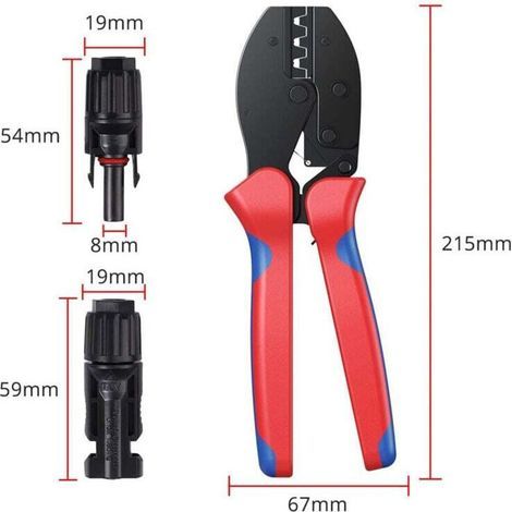 Pince à Sertir Solaire Kit Pour CâBle , Outils à Sertir Solaires Pour CâBl , Panneau Solaire 2.5/4.0/6.0mm²+20pcs Mc4 MâLe Connecteur CâBle De Panneau Solaire Femelle+1paire Connecteur De Solaire Mc4 (1/3)