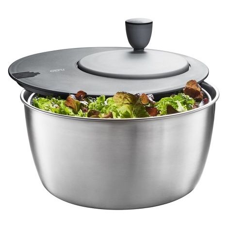 Gefu Salad Spinner Rotare-Escurridor para Ensalada, Acero Inoxidable, Gris claro (1/4)