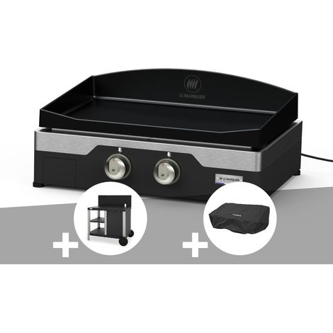 Kit plancha électrique Allure 260 Duo Le Marquier + Desserte + Housse
