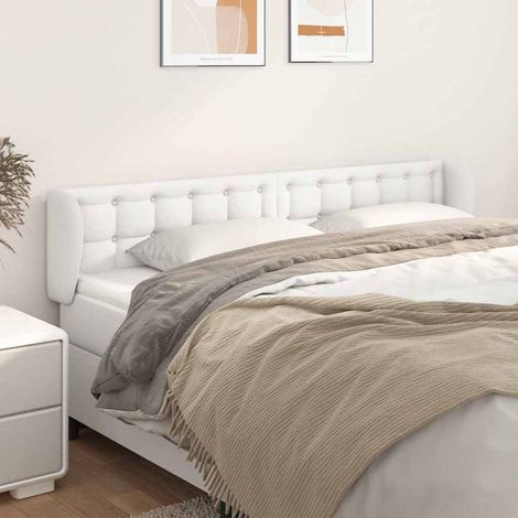 vidaXL Cabecero de cuero sintético blanco 183x23x78/88 cm (1/5)