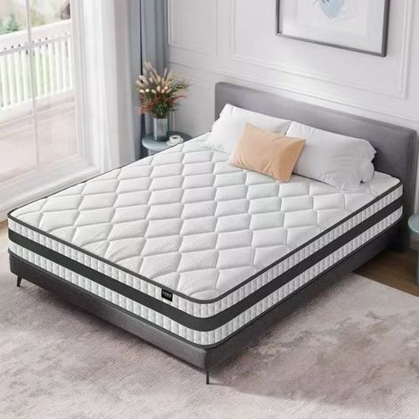 Matelas 140x190 cm - Ressorts Ensachés - HavenlyHome - 25 cm d'Épaisseur - Fermeté Moyenne - 7 Zones de Confort - Respirant