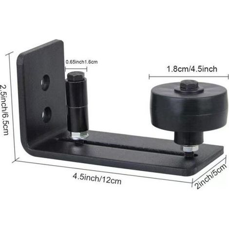 2PCS Black Floor Guide,Barn Door Floor Guide,Adjustable Roller Floor Guide with 8 Configuration Options for Sliding Wood Door,Barn Door (1/5)
