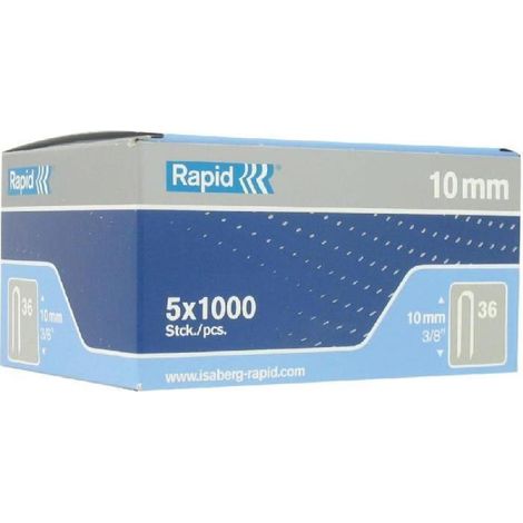 Rapid Agrafes de fixation argenté 10 mm 5000 unités