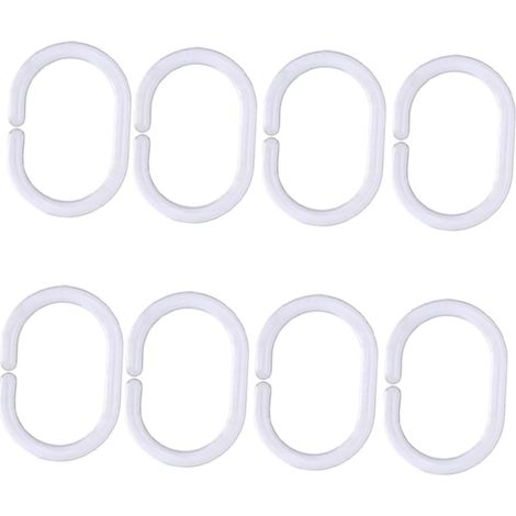 Anneaux en plastique forme C pour rideau de douche, lot de 24 (1/5)