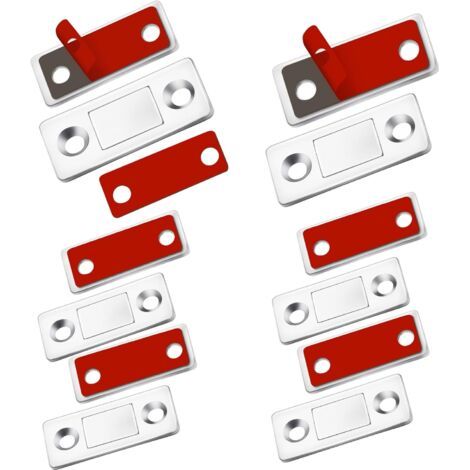Lot de 6 loquets magnétiques ultra fins pour porte d'armoire avec vis, loquet magnétique pour tiroir, fermetures magnétiques, pour fermeture de porte coulissante, ferme-placard de cuisine (1/5)