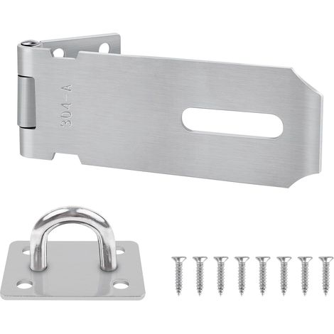 Cerrojo para candado de 4 pulgadas, cerrojo de acero inoxidable 304, cerrojo de seguridad con tornillos, pestillo para candado, armarios, puertas (1/5)