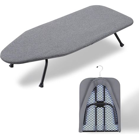 Planche à repasser de table pliable avec repose-fer - 100 x 30 cm - Grande planche à repasser compacte avec housse en coton et pieds antidérapants - Gain de place (1/5)