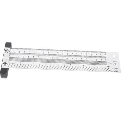 Règle de traçage ultra-précise en acier inoxydable pour le travail du bois, outil de mesure et de traçage de 8 pouces (1/5)
