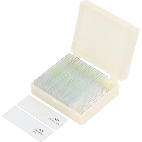 25 lames de microscope en verre optique transparent, lot de 25 pièces pour spécimens d'algues, cellules et tissus (1/5)