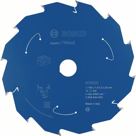 Kreissägeblatt Expert for Wood D.160mm Bohrung 20mm 12Zähne WZ BOSCH