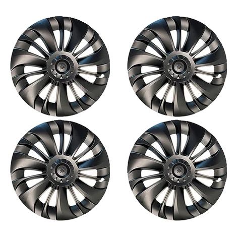 Copricerchi, plastica ABS, compatibili con Model Y, nero opaco 2-NOLOGO (1/2)