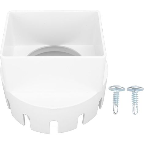 Adaptateur de disposition des vers le bas, adaptateur de descente adaptateur de vidange plastique Adaptateur de remplacement du convertisseur de tuyau de redressement avec vis (White) (1/5)