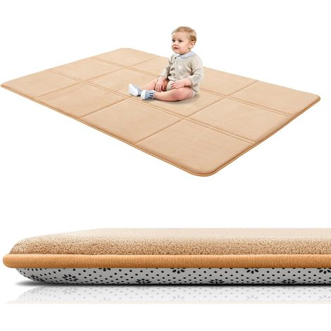 Tapis d'éveil pliable de 3 cm d'épaisseur pour bébé - 120 x 180 cm - Avec base antidérapante - Tapis de sol doux en mousse à mémoire de forme pour bébés, enfants et tout-petits - Idéal pour le (1/5)