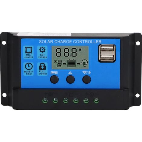 Régulateur de charge solaire 12 V et 24 V, 90 A, écran LCD, protection de circuit, pour panneau photovoltaïque (1/5)
