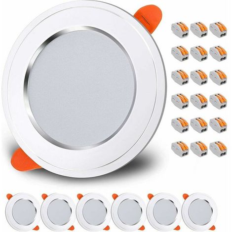 VURAHOME -Spot LED Encastrable, [Lot de 6] 7W Spot LED Encastrable Salle de Bain, 3000k Blanc Chaud Spot Encastrable LED Extra Plat AC180-265V 630LM Spot LED Interieur Encastrable pour Cuisine, Couloi (1/4)