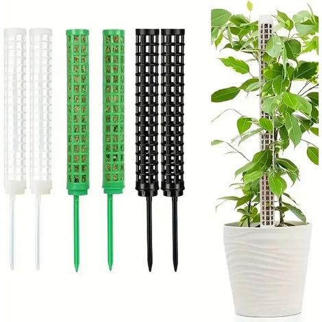 (blanc, 2 pièces) 2 tuteurs en plastique pour plantes d'intérieur, notamment pour plantes géantes et plantes aquatiques. (1/4)